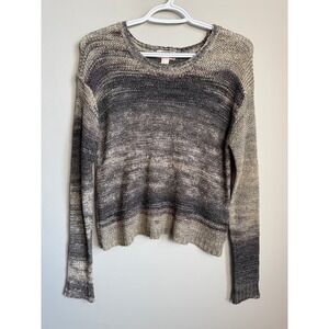 Forever 21 Contemporary Ombre Space Dye Knit Crewneck Sweater Tan Multi S Twee